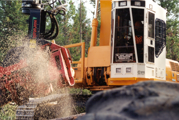Showing off the Hyundai machine with Waratah processor head...